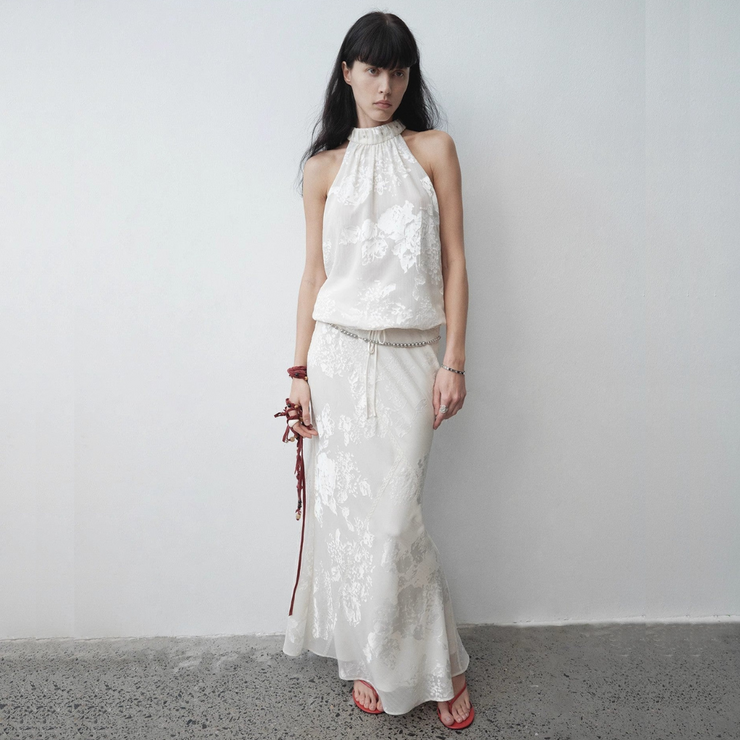 "Light and Shadow" Retro Posey Halter Neck Vest