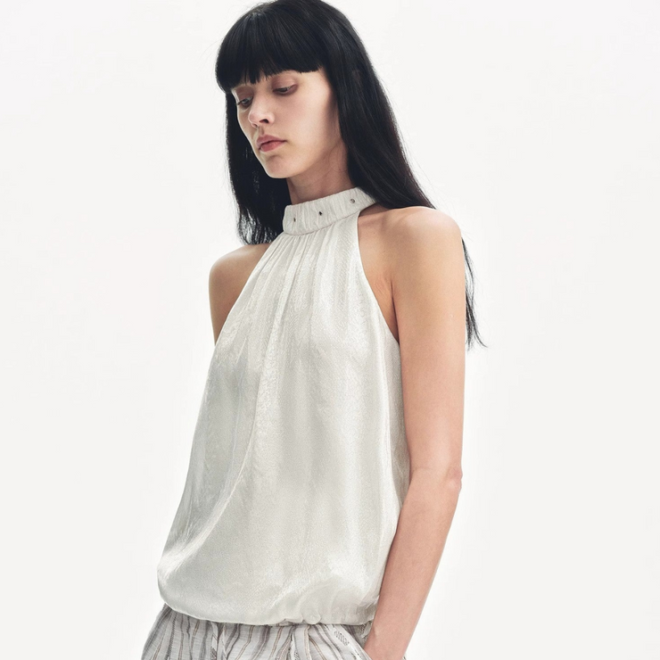 "Light and Shadow" Retro Posey Halter Neck Vest