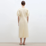 "April Story" 3D U-Neck Split Waist Curved Skirt Knitted Dress for Women