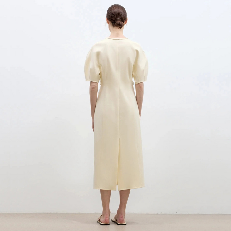 "April Story" 3D U-Neck Split Waist Curved Skirt Knitted Dress for Women