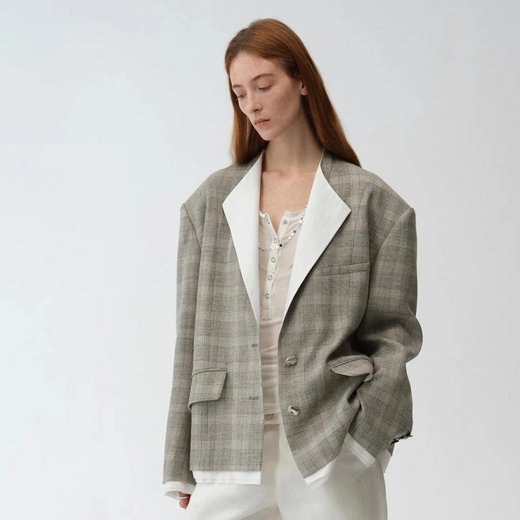 Cambridge Contrast Collar Wool Blazer