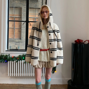 Alpine Stripe Merino Wool Hooded Jacket