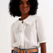 Romilly Ruffle-Collar Cotton Blouse