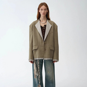 Cambridge Contrast Collar Wool Blazer