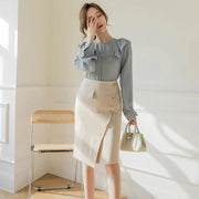 Asymmetry Charm High-Waist Pencil Skirt