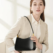Classic Curve Shoulder Bag – Genuine Leather Elegance