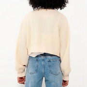 Cream Diamond Button Knit Cardigan