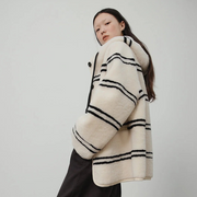 Alpine Stripe Merino Wool Hooded Jacket