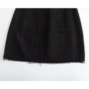 Noir Élan Tweed Mini Dress