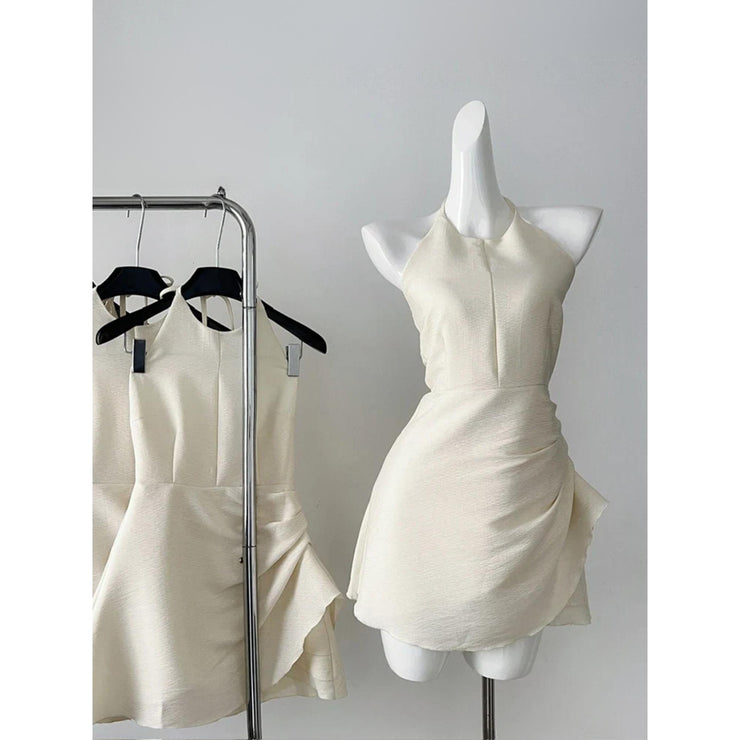 Vintage Summer Mini Dress - Unique Irregular Hem