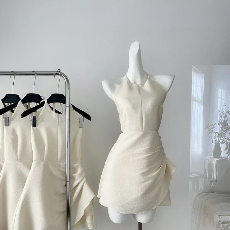 Vintage Summer Mini Dress - Unique Irregular Hem