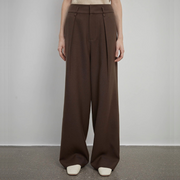 Pleated High Waist Wide Leg Pants – Sculpted Drape Trousers