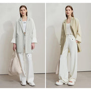 Solene Linen-Blend Textured Blazer