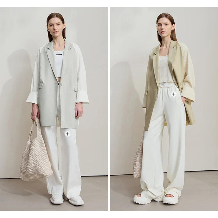 Solene Linen-Blend Textured Blazer