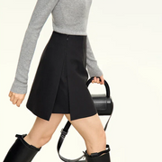 Minimalist Casual Shorts Skirts Women High Waist A-Line Mini Skirt