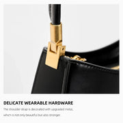 Classic Curve Shoulder Bag – Genuine Leather Elegance