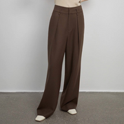 Pleated High Waist Wide Leg Pants – Sculpted Drape Trousers