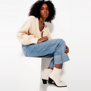 Cream Diamond Button Knit Cardigan