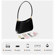 Classic Curve Shoulder Bag – Genuine Leather Elegance