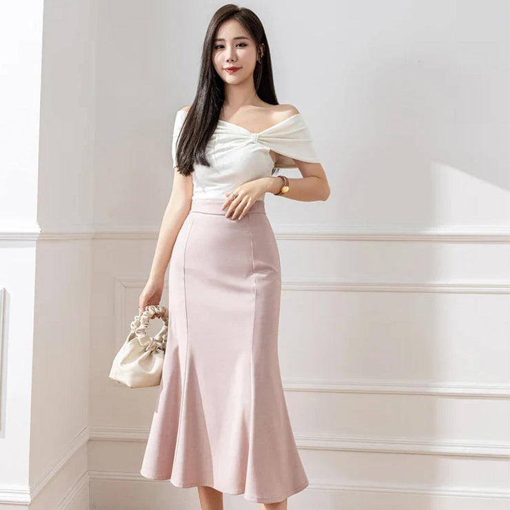 Sophia High-Waist Flare Midi Skirt