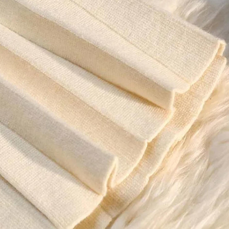 BelleVie Knit Pleated Mini Skirt