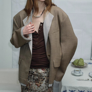 Cambridge Contrast Collar Wool Blazer