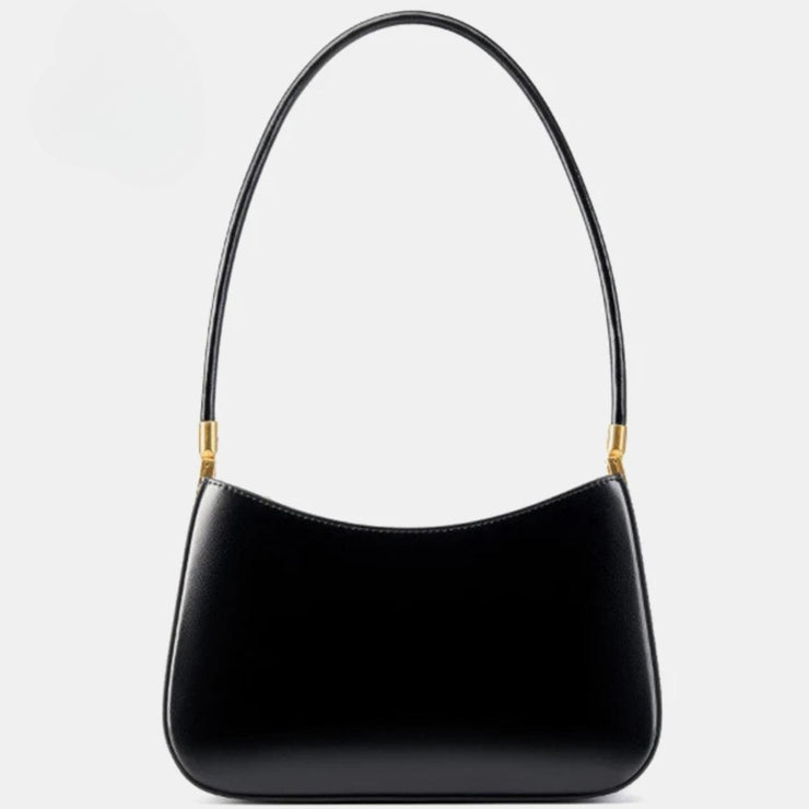 Classic Curve Shoulder Bag – Genuine Leather Elegance