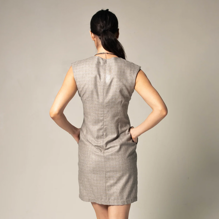 Italian Wool Dress Pleated With Pockets