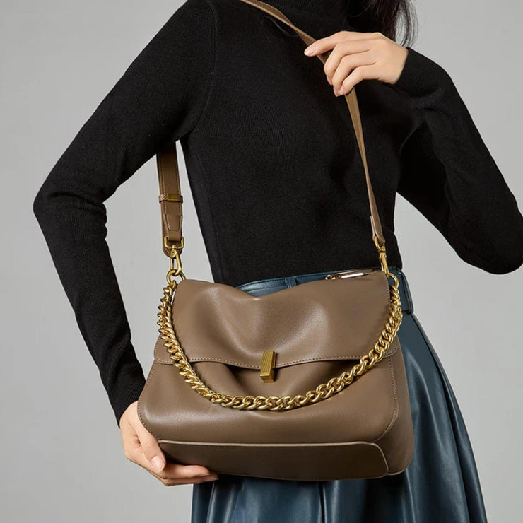Geneva Luxe Foldover Chain Bag