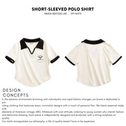 Marden Retro V-Neck Polo Shirt for Women