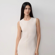 "Island Letters" Baslan Merino Wool Extra Long Sleeveless Knit Dress