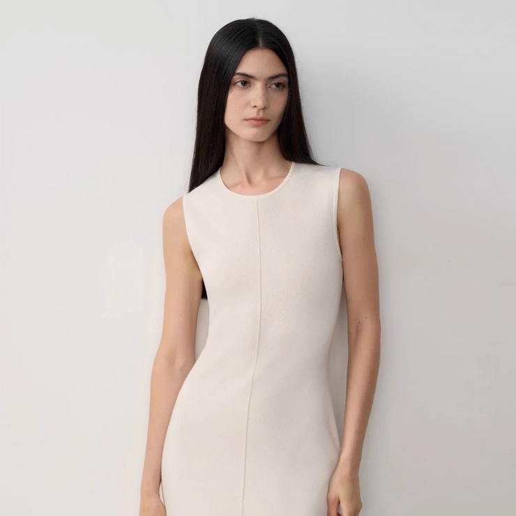 "Island Letters" Baslan Merino Wool Extra Long Sleeveless Knit Dress