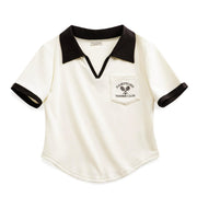 Marden Retro V-Neck Polo Shirt for Women