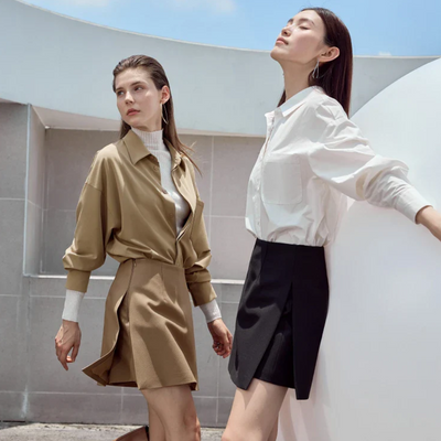 Minimalist Casual Shorts Skirts Women High Waist A-Line Mini Skirt