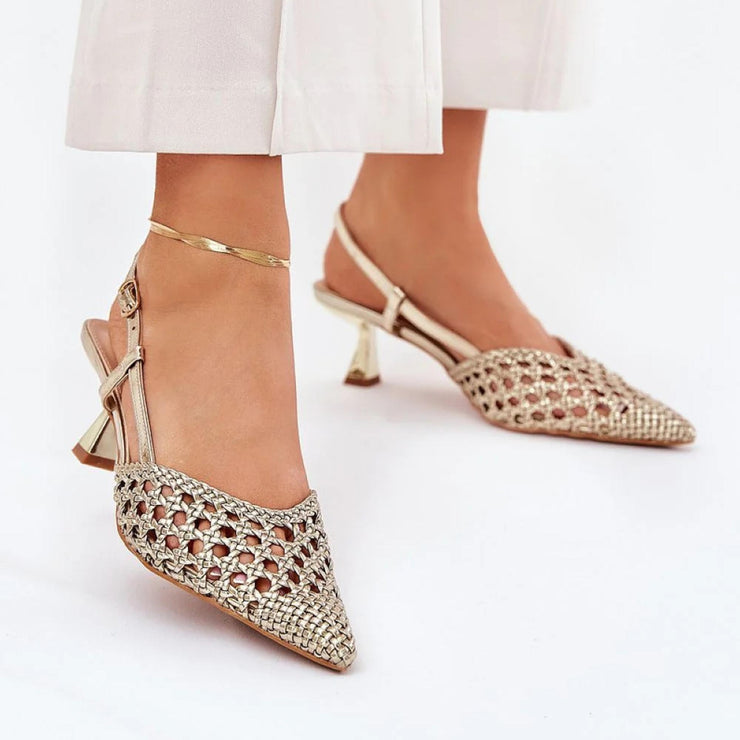 Lumière Woven Slingback Heels
