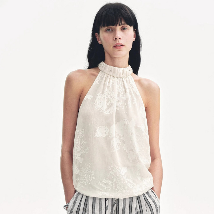 "Light and Shadow" Retro Posey Halter Neck Vest