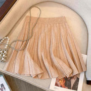 BelleVie Knit Pleated Mini Skirt