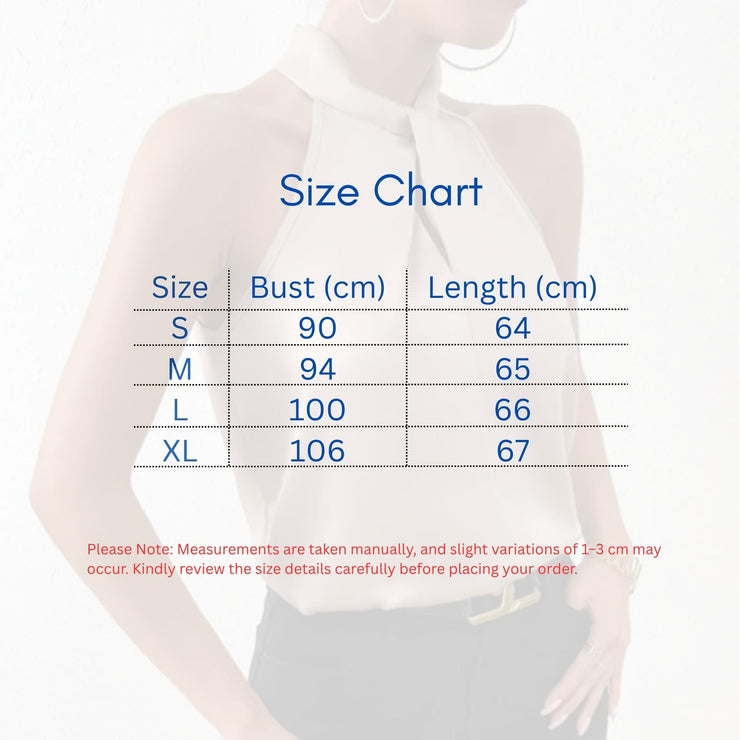 Satin Knot Halter Blouse