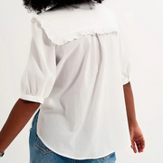 Romilly Ruffle-Collar Cotton Blouse