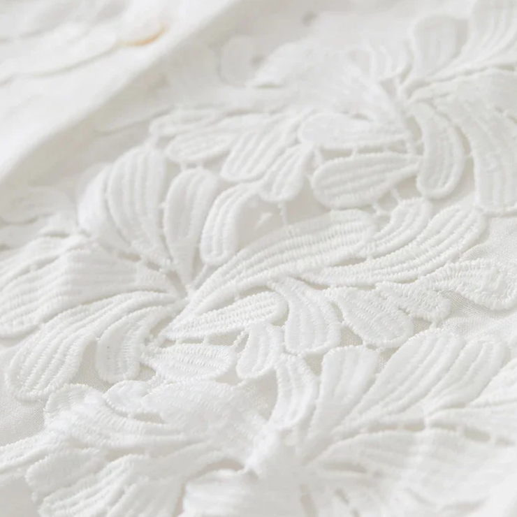 Magnolia Crest Embroidered Ramie Blouse