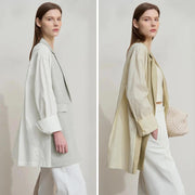 Solene Linen-Blend Textured Blazer