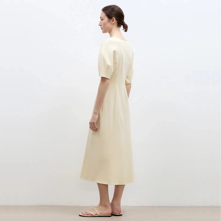 "April Story" 3D U-Neck Split Waist Curved Skirt Knitted Dress for Women