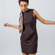 Italian Wool Dress Pleated With Pockets
