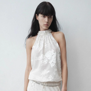 "Light and Shadow" Retro Posey Halter Neck Vest