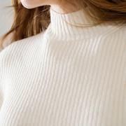 Alpine Milk Ribbed Mock-Neck Sweater