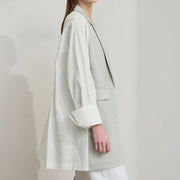 Solene Linen-Blend Textured Blazer