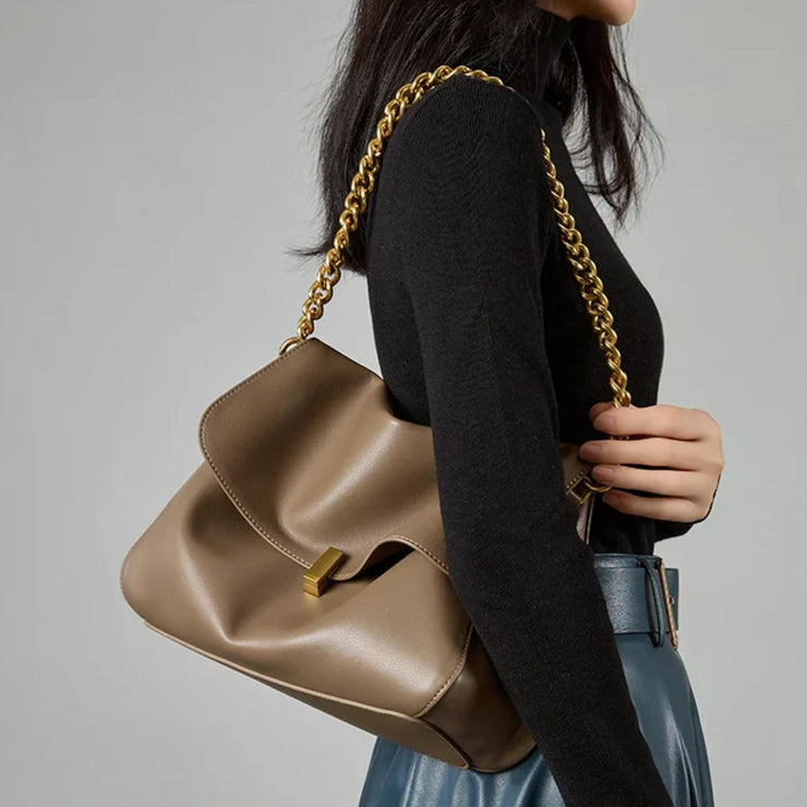 Geneva Luxe Foldover Chain Bag