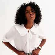 Romilly Ruffle-Collar Cotton Blouse