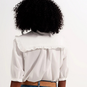 Romilly Ruffle-Collar Cotton Blouse