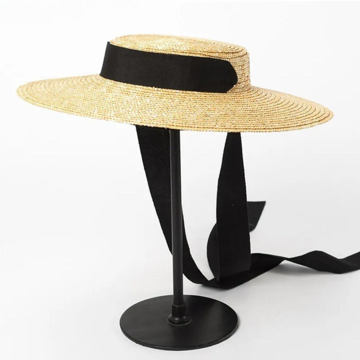 Château Soleil Wide-Brim Ribbon Hat